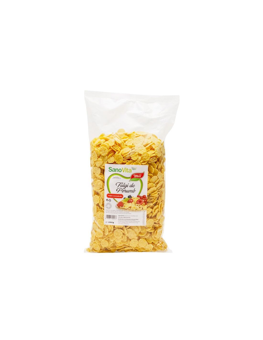 FULGI DE PORUMB FARA ZAHAR 500G SANOVITA