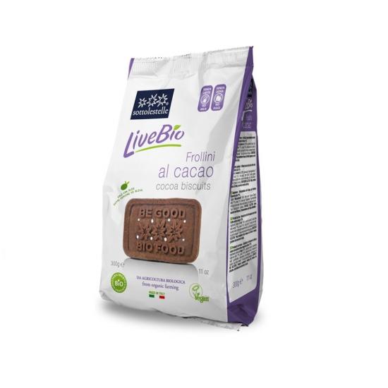 BISCUITI LIVEBIO VEGAN CU CACAO BIO 300G SOTTOLESTELLE