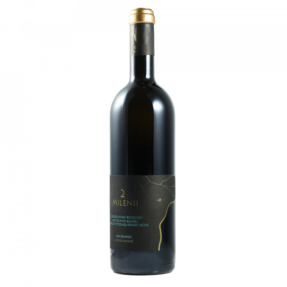 VIN ALB  DEMISEC CUVEE CHARDONNAY/RIESLING/SAUVIGNON BLANC/MUSCAT OTTONEL/PINOT NOIR DOC 0.75L 2 MILENII