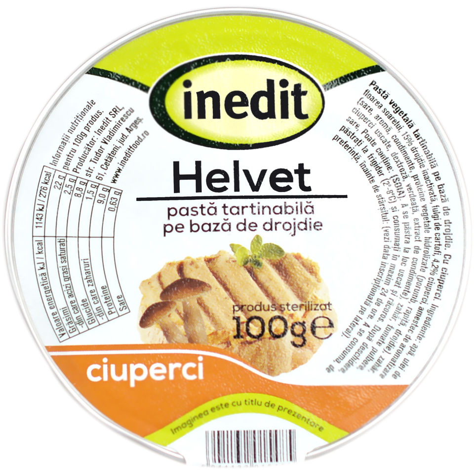 PATE CU CIUPERCI HELVET 100GR INEDIT
