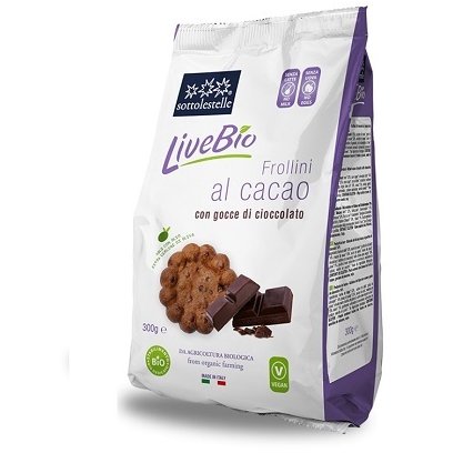 BISCUITI LIVEBIO VEGAN CU CACAO SI BUCATI DE CIOCOLATA 300G SOTTOLESTELLE