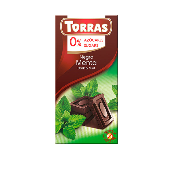 CIOCOLATA NEAGRA CU MENTA 75GR TORRAS