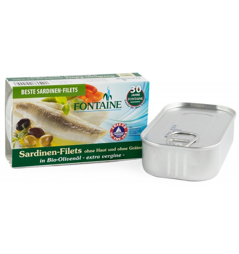 FILE DE SARDINE IN ULEI DE MASLINE BIO 120G FONTAINE