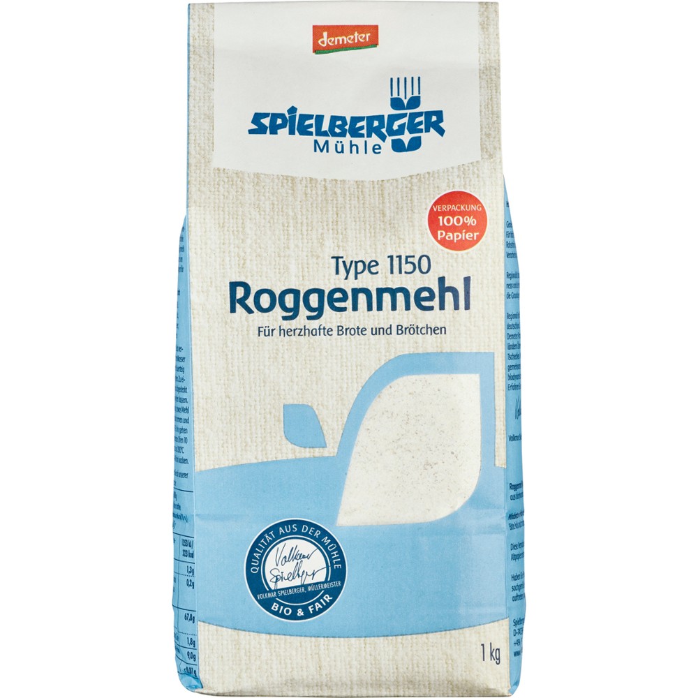 FAINA DE SECARA INTEGRALA BIO DEMETER 1KG SPIELBERGER