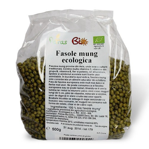 FASOLE MUNG BIO 500G PETRAS