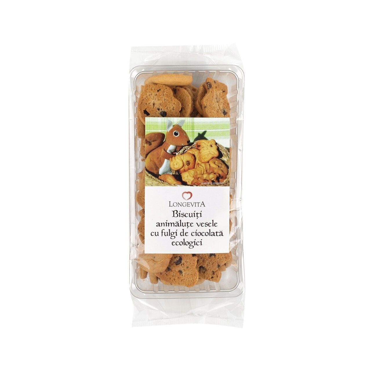 BISCUITI ANIMALUTE VESELE FULGI CIOCOLATA 140GR LONGEVITA