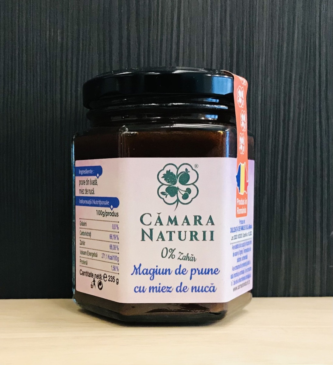 MAGIUN DE PRUNE FARA ZAHAR CU MIEZ DE NUCA 235G CAMARA NATURII