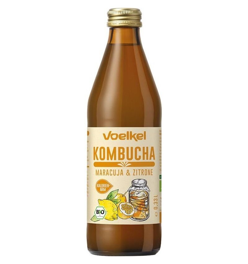 KOMBUCHA CU MARACUJA SI LAMAIE  BIO 330ML VOELKEL