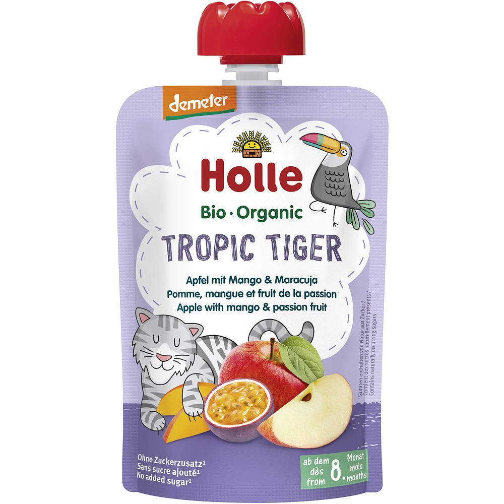 PIURE DE MERE, MANGO SI FRUCTUL PASIUNII BIO 100G HOLLE