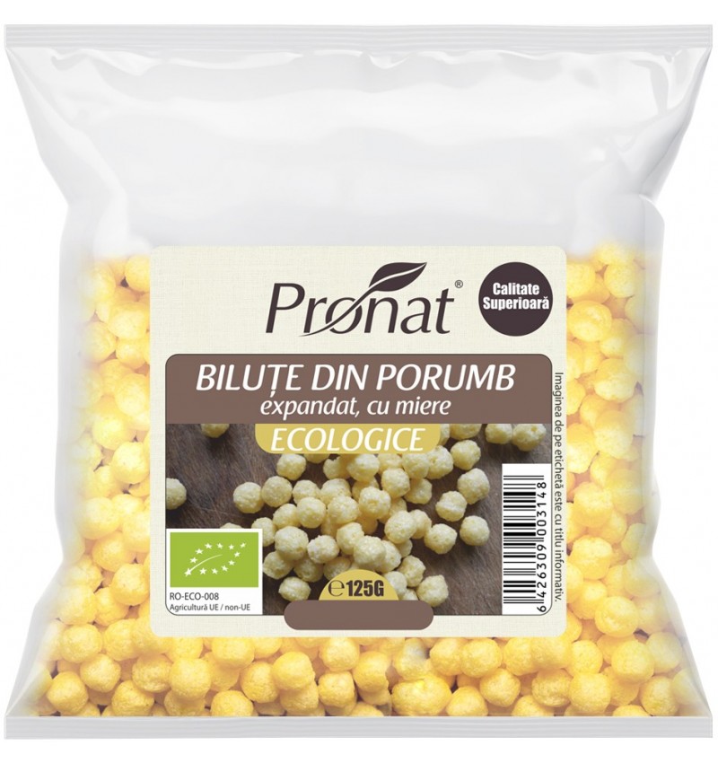 BILUTE DIN PORUMB CU MIERE BIO 125G PRONAT