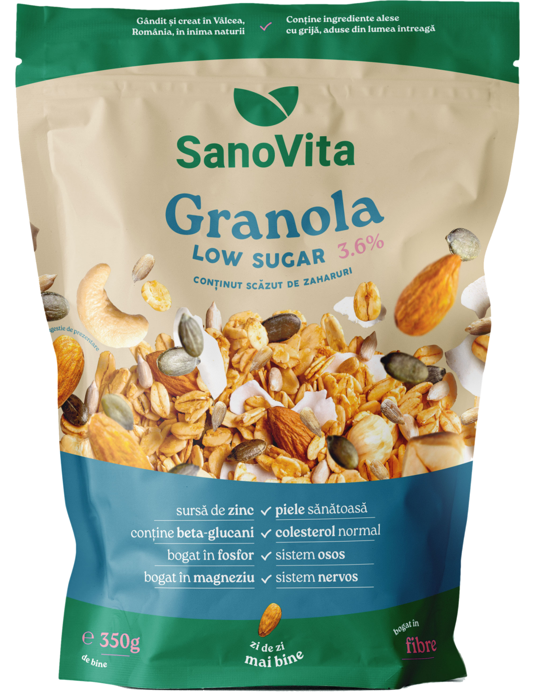 GRANOLA LOW SUGAR 350GR ZIPPER SANOVITA