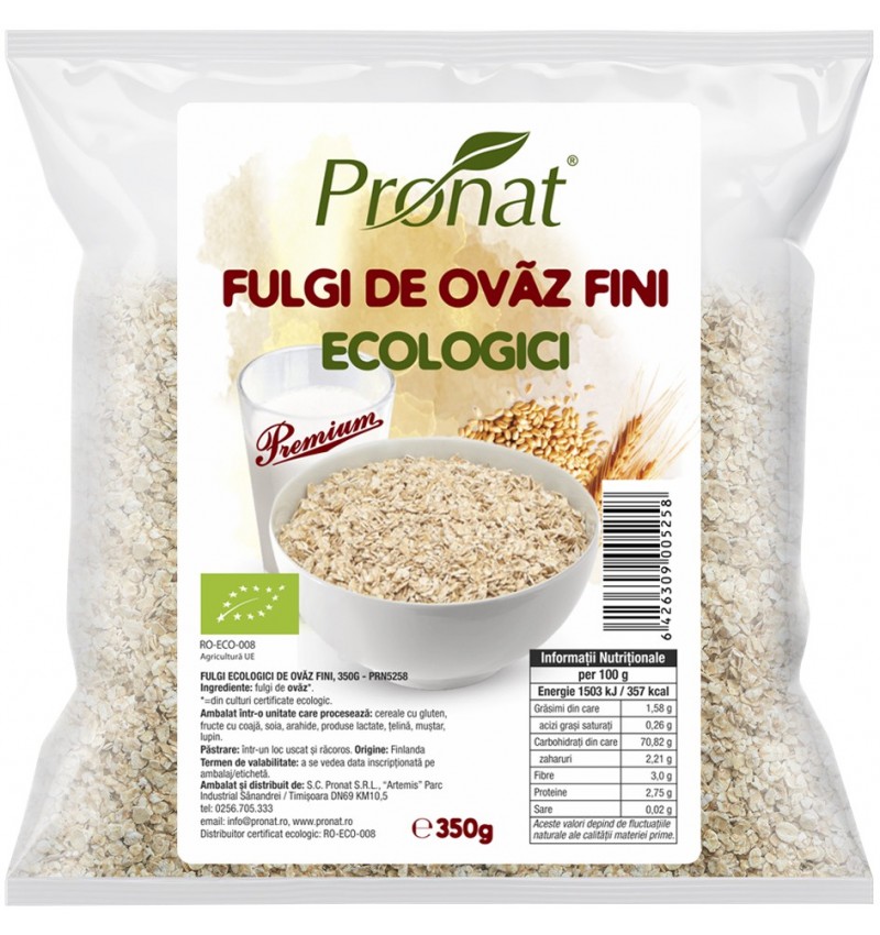 FULGI DE OVAZ BIO 350G PRONAT