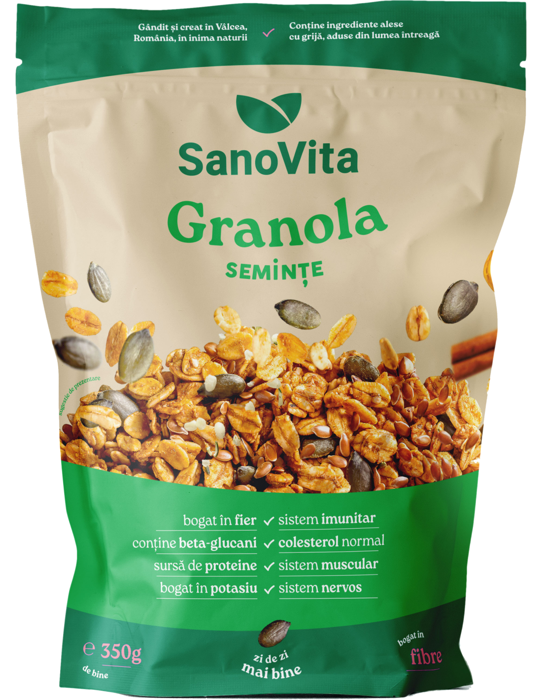 GRANOLA CU SEMINTE 350GR ZIPPER SANOVITA