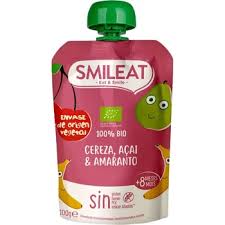 PIURE DE BANANE, PERE, CIRESE, ACAI SI AMARANTH BIO 8LUNI+ 100G SMILEAT