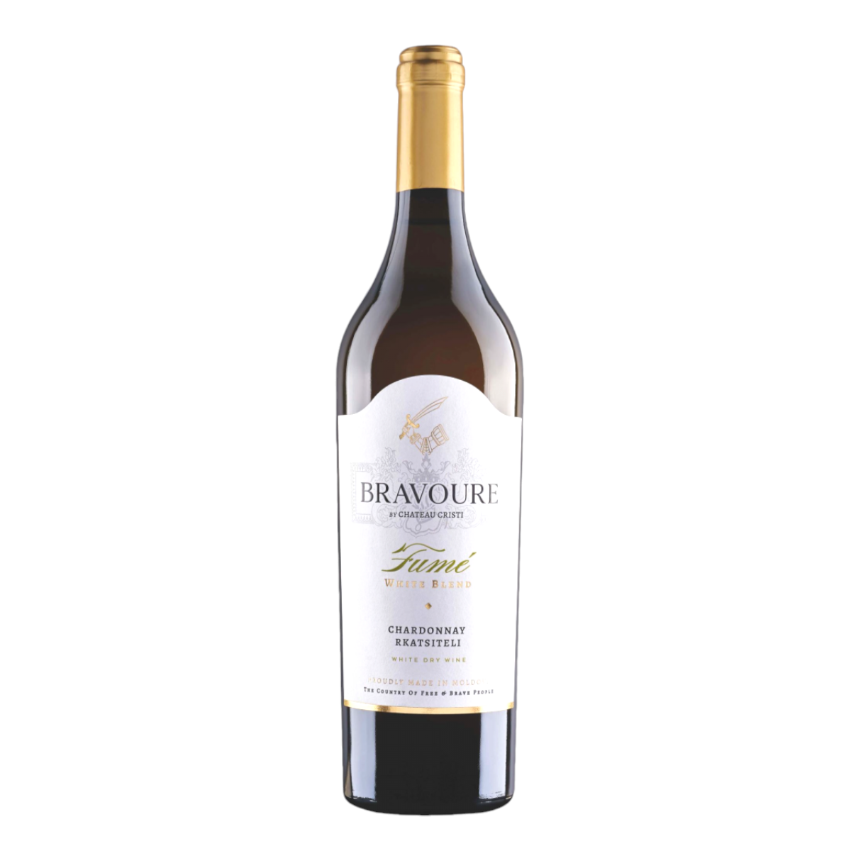 VIN ALB SEC CHARDONNAY&RKATSITELI BRAVOURE FUME 0.75L CHATEAU CRISTI