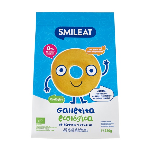 BISCUITI DIN GRAU SPELTA SI MAR 10 LUNI+ BIO 220G SMILEAT